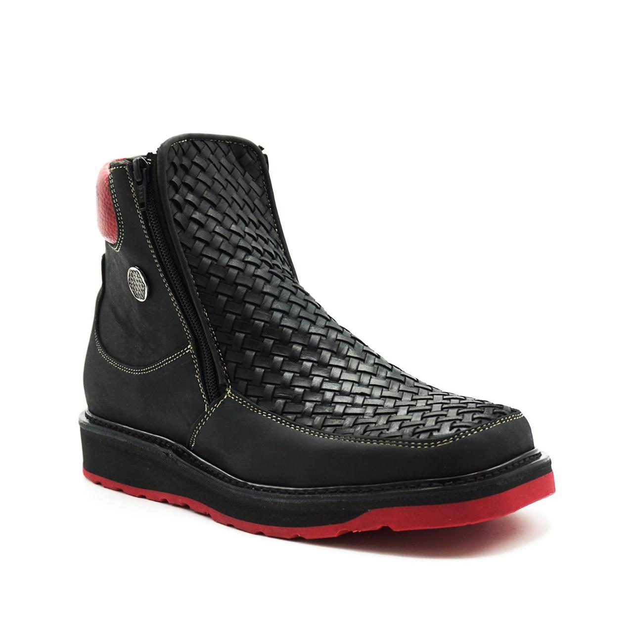 Exotic leather double clousure bootee