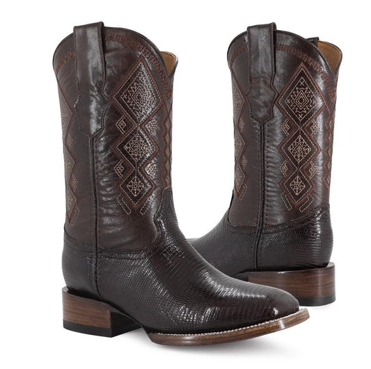 EXOTIC TOBACCO LIZARD SKIN COWBOY BOOT